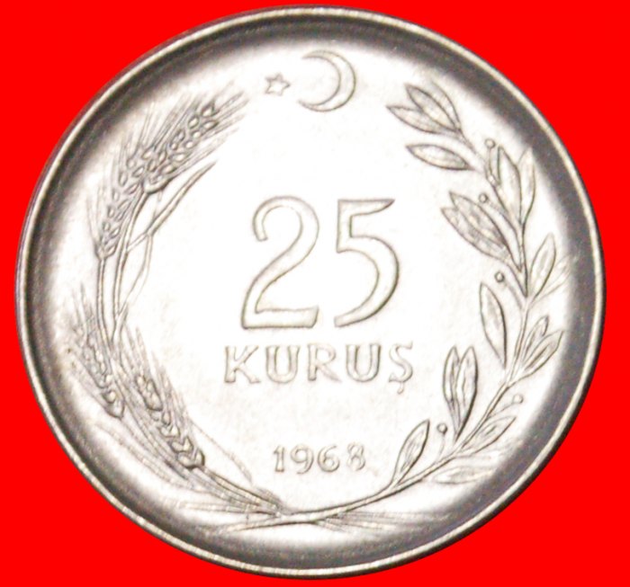  # ROUGH GROUND: TURKEY ★ 25 KURUS 1968! LOW START ★ NO RESERVE!   