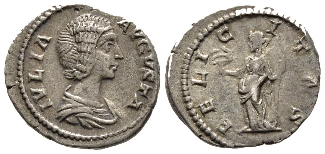 PEUS 9415 Kaiserliche Prägung Septimius Severus für Julia Domna Denar 196/211 Rom Dunkle Tönung, Sehr schön