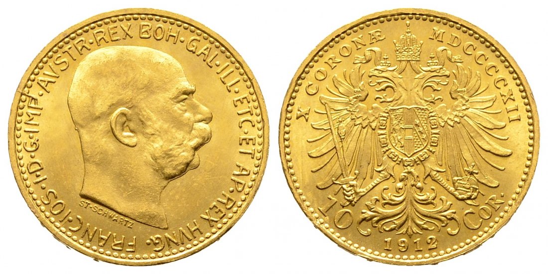 PEUS 9442 Österreich 3,05 g Feingold. Franz Joseph I. (1848 - 1916) 10 Kronen GOLD 1912 Fast Stempelglanz