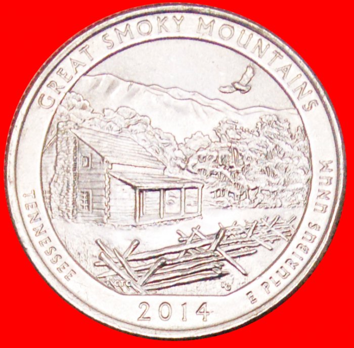  ★BIRD OF PREY AND CABIN: USA★25 CENTS 2014P★FROM ROLLS!!! LOW START★NO RESERVE! Washington 1789-1797   
