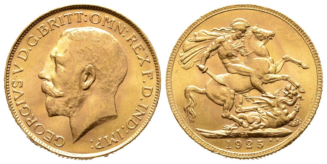 PEUS 9458 Grossbritannien / Südafrika 7,32 g Feingold. Georg V. (1910 - 1936) Sovereign GOLD 1925 SA Pretoria Vorzüglich