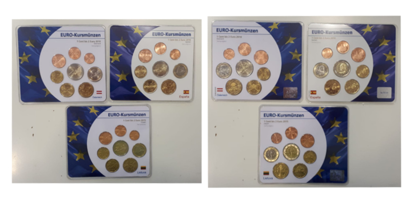  Österreich/Spanien/Litauen  3x Euro-Kursmünzensatz 2010/2010/2015   FM-Frankfurt   