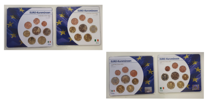  Irland  2x Euro-Kursmünzensatz 2010/2011   FM-Frankfurt   