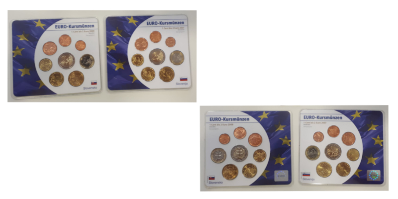  Slowakei/Slowenien  2x Euro-Kursmünzensatz 2009/2007   FM-Frankfurt   