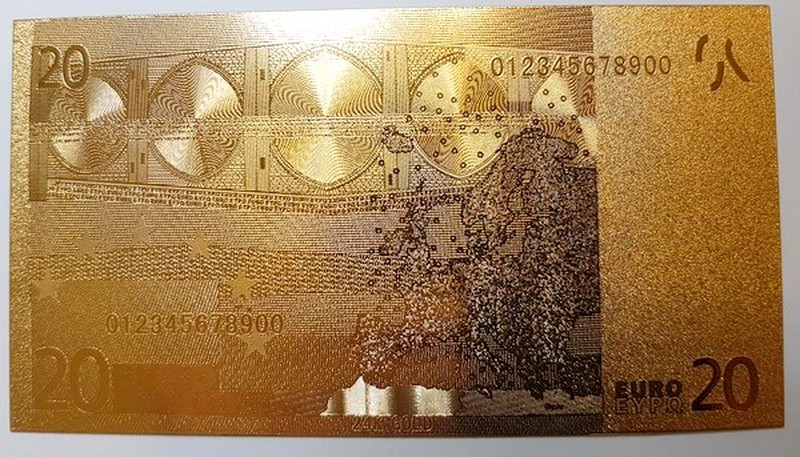  Deutschland Original-Replik der 20 Euro  Banknote 2002 mit 24-karätigem Gold veredelt  FM-Frankfurt   