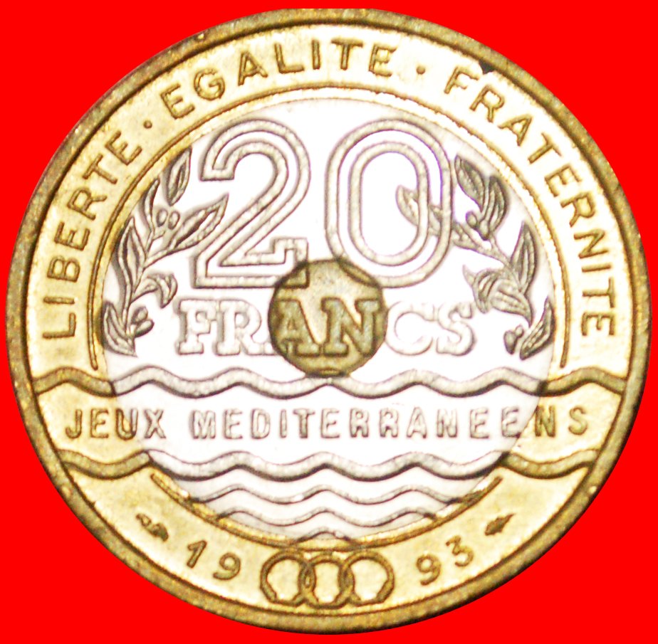  # TURM UND 4 VÖGEL: FRANKREICH ★ 20 FRANCS 1993 MITTELMEER SPIELE!   