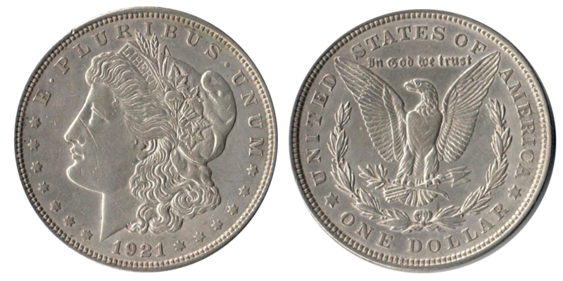  USA  1 Dollar   1921    Morgan Dollar   FM-Frankfurt   Feinsilber: 24,06g   