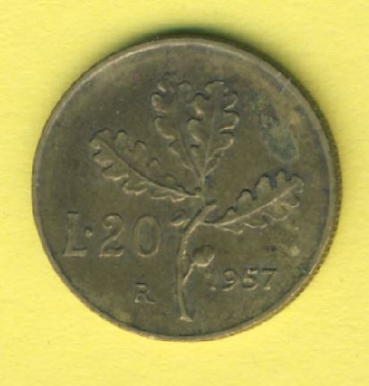  Italien 20 Lire 1957   