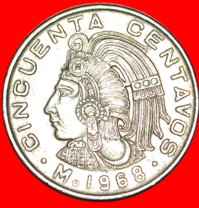 # INDIAN HEAD: MEXICO ★ 50 CENTAVOS 1968! LOW START ★ NO RESERVE!