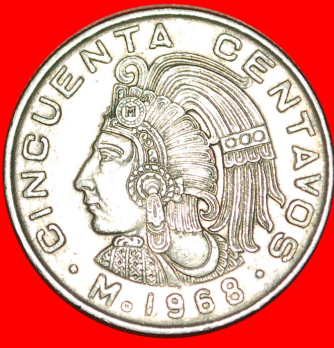  # INDIAN HEAD: MEXICO ★ 50 CENTAVOS 1968! LOW START ★ NO RESERVE!   