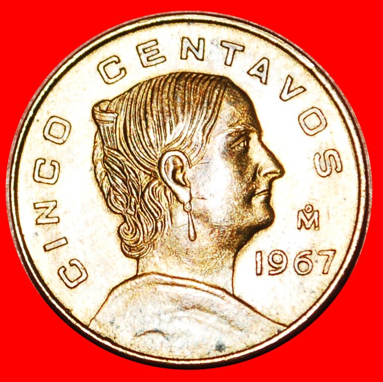  # LA CORREGIDORA (1773-1829): MEXIKO ★ 5 CENTAVOS 1967 uSTG STEMPELGLANZ!   