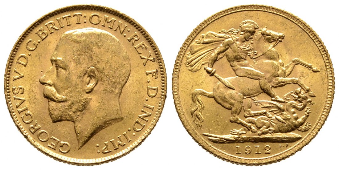 PEUS 9499 Grossbritannien 7,32 g Feingold. Georg V. (1910 - 1936) Sovereign GOLD 1912 Sehr schön +