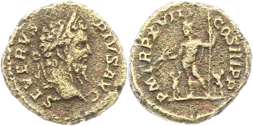  0332 Römer  Septimius Severus, subaerater Münzkern, Anima   