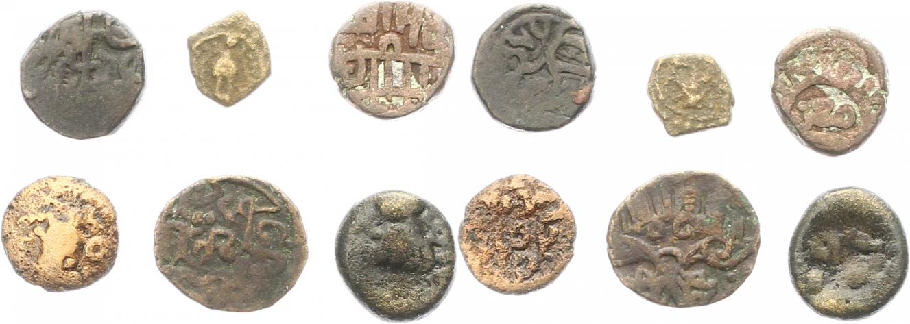  0342 Orientalen  Lot mit sechs AE Kleinmünzen   
