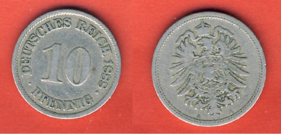  Kaiserreich 10 Pfennig 1888 A   