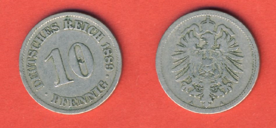  Kaiserreich 10 Pfennig 1889 A   