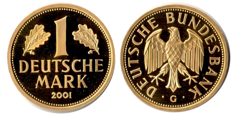 Deutschland MM-Frankfurt Feingold: 12g 1 Mark G Retirement of the Mark Currency 2001 