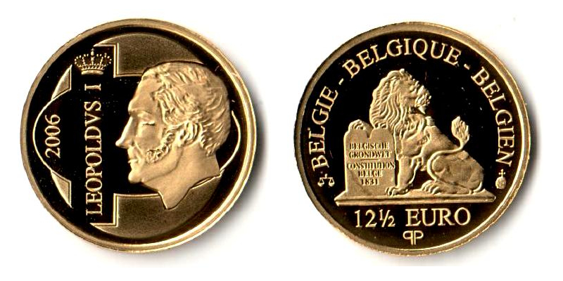 Belgien MM-Frankfurt Feingold: 1,25g 12,5 Euro  175th Saxe - Coburg - Gotha 2006 