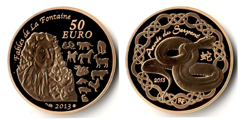 Frankreich MM-Frankreich Feingold: 7,77g 50 Euro 2015 Year of the snake