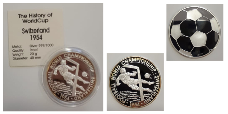  Schweiz   Medaille 1954 The History of World Cup  FM-Frankfurt  Feinsilber: 19,98g   