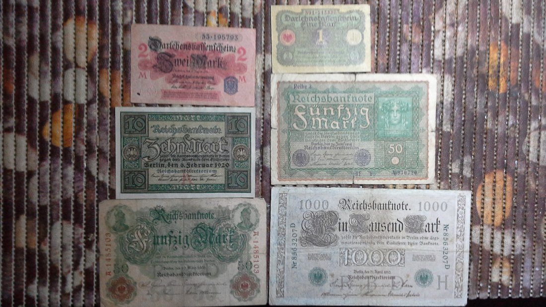  Lot Banknoten Deutsches Reich (g1080)   