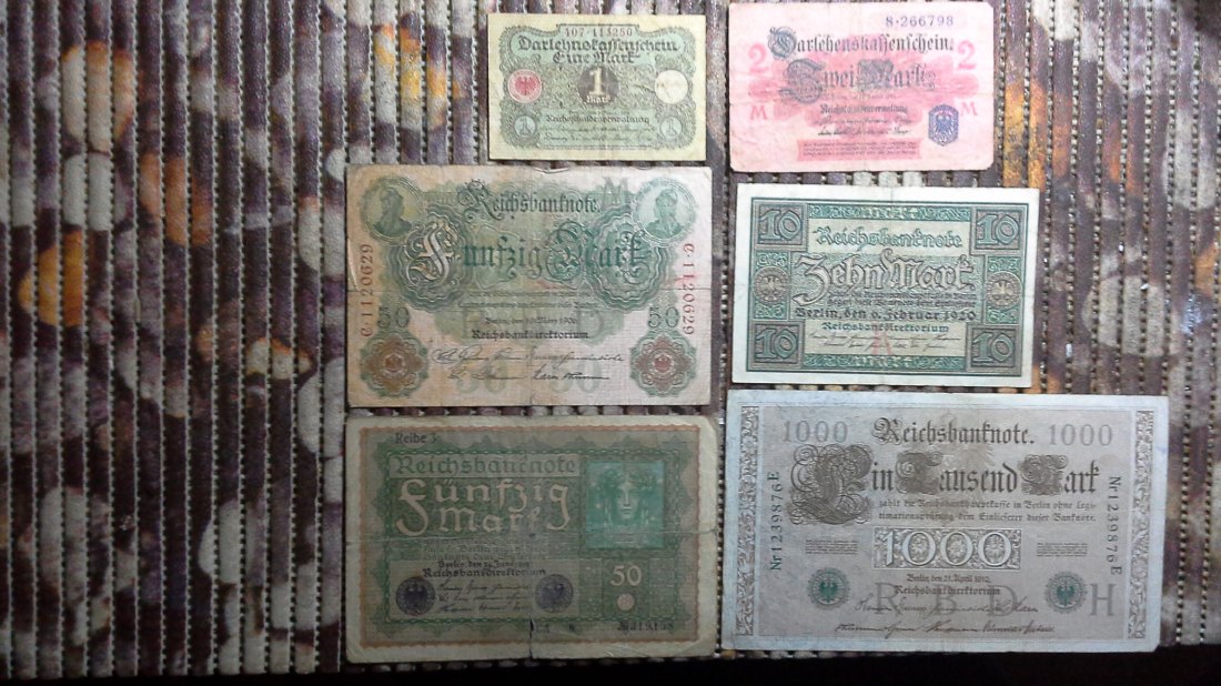  Lot Banknoten Deutsches Reich (g1083)   
