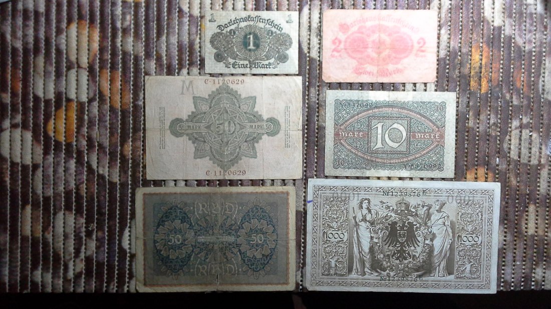  Lot Banknoten Deutsches Reich (g1083)   