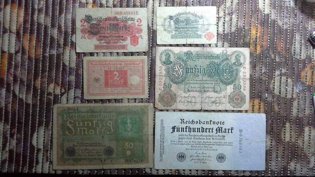  Lot Banknoten Deutsches Reich (g1086)   