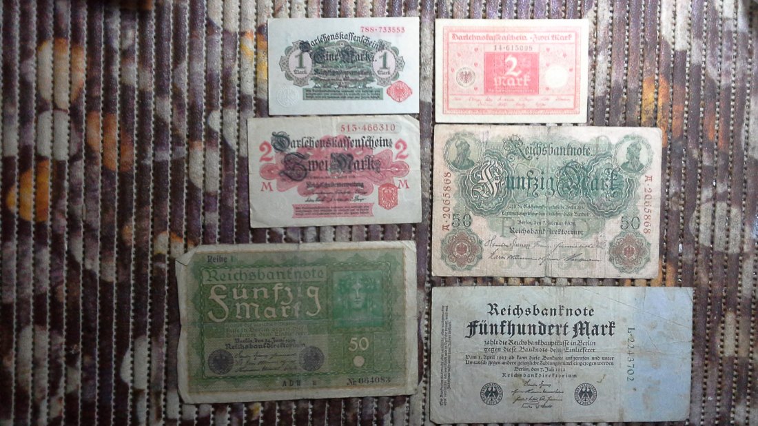  Lot Banknoten Deutsches Reich (g1090)   