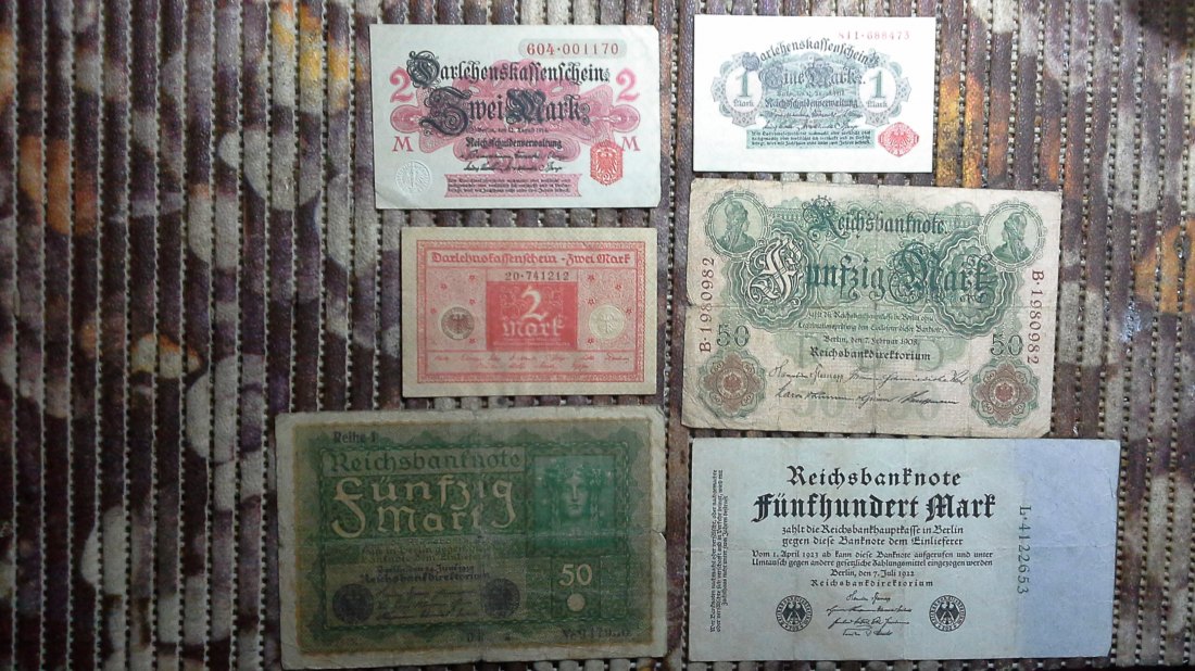  Lot Banknoten Deutsches Reich (g1092)   