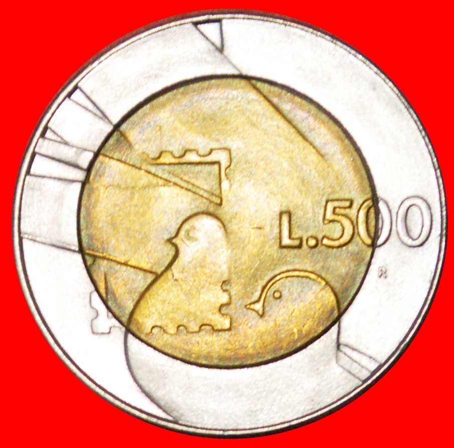  √ BIMETALLISCH: SAN MARINO ★ 500 LIRE 1990 STG STEMPELGLANZ!   