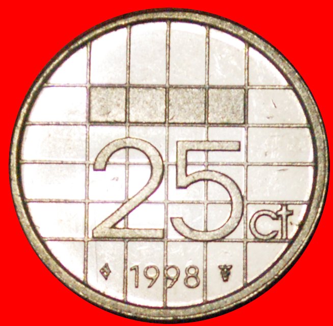 # PORTRÄT UNTEN: NIEDERLANDE ★ 25 CENT 1998 BOGEN VZGL STEMPELGLANZ!