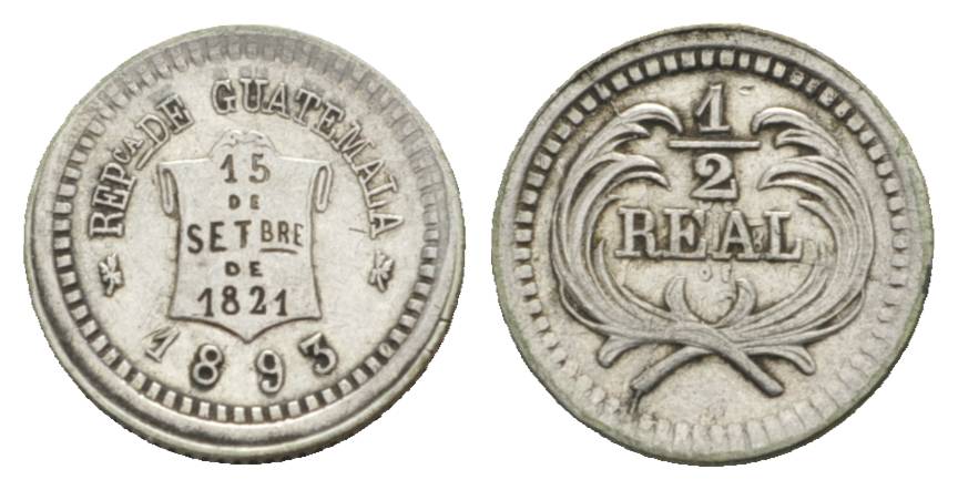  Guatemala, 1/2 Real 1893   