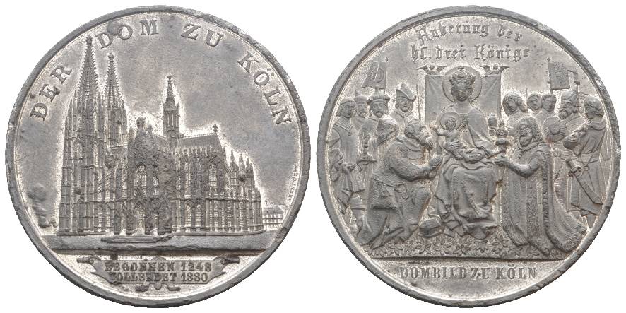  Zinnmedaille, Kölner Dom; 53,45 g; Ø 50,76 mm   