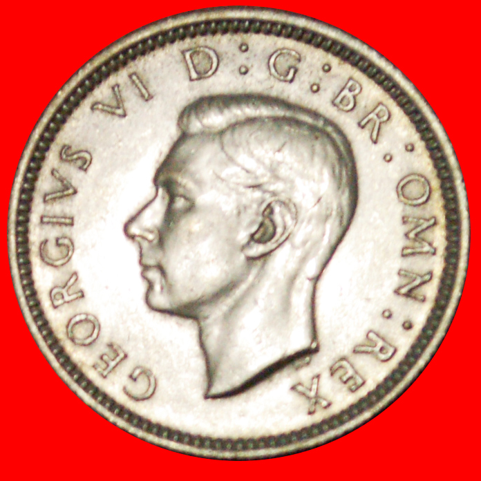  # SILBER: GROSSBRITANNIEN ★ 6 PENCE 1946 VZGL STEMPELGLANZ! Georg VI (1936-1952)   