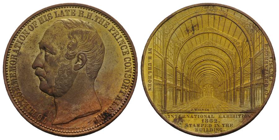  Bronzemedaille International Exhibition zu London, 1862 ; 35,42 g, Ø 41,16 mm   
