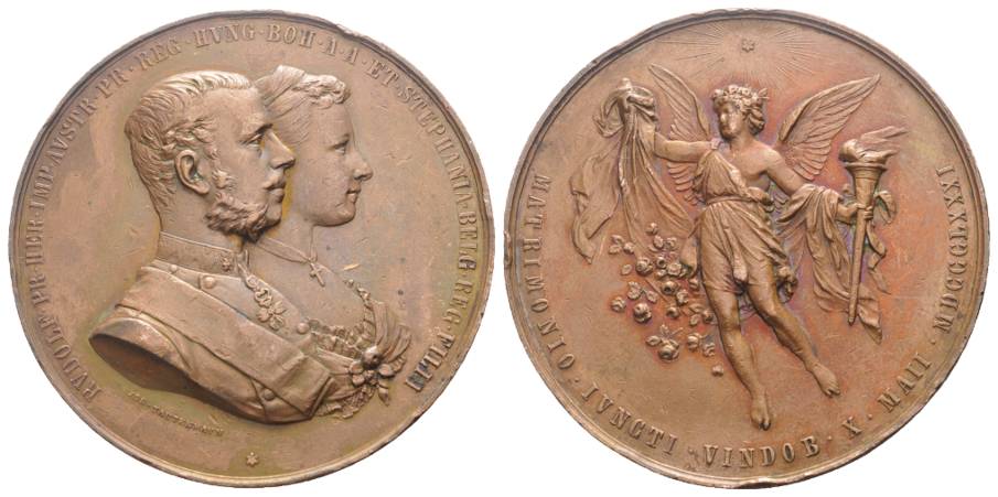  Österreich, Bronzemedaille, 1881; 71,05 g; Ø 54,95 mm   
