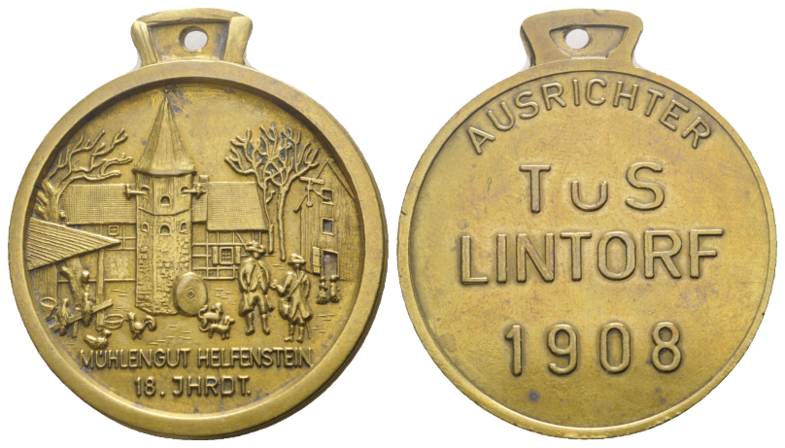  Lintorf, Messingmedaille, Helpenstein, 1908; 27,70 g; Ø 41,33 mm   