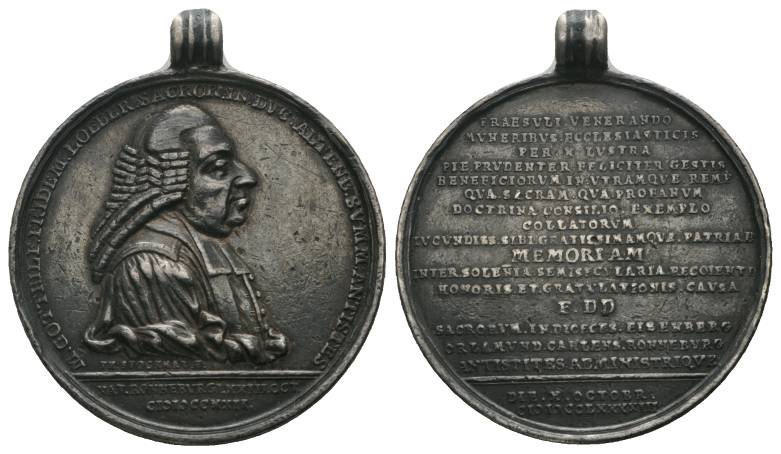  Sachsen-Altenburg, Silbermedaille 1793, Loeber, Merseb.4534; 23,01 g; Ø 37,69 mm   