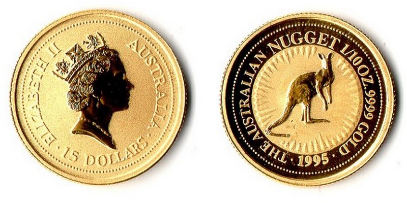 Australien  15 Dollar  1995 MM-Frankfurt Feingold: 3,11g Red Kangaroo  