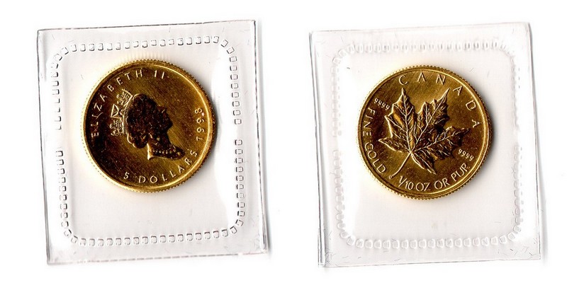 Kanada  5 Dollar  1998 MM-Frankfurt Feingold: 3,11g Maple Leaf  