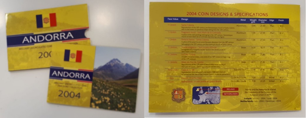  Andorra   Kursmünzensatz 2004  FM-Frankfurt   
