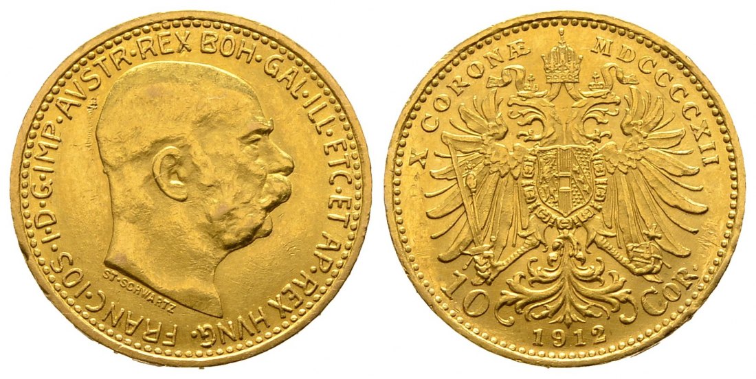 PEUS 9442 Österreich 3,05 g Feingold. Franz Joseph I. (1848 - 1916) 10 Kronen GOLD 1912 Fast Stempelglanz