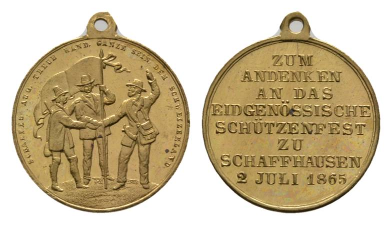  tragbare vergoldete Bronzemedaille o.J., Ø=22mm, 3,59g   