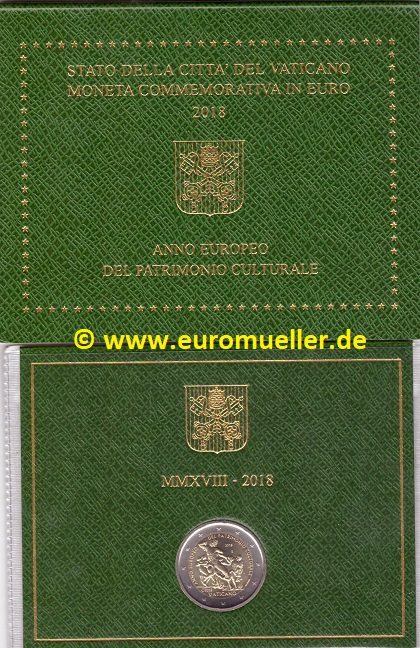 Vatikan ...2 Euro Sondermünze 2018...bu...Kulturerbe   