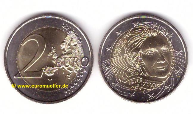 Frankreich 2 Euro Gedenkmünze 2018...S. Veil   