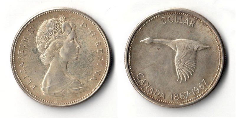 Kanada 1 Dollar  1967 Goose    FM-Frankfurt    Feinsilber: 18,66g   