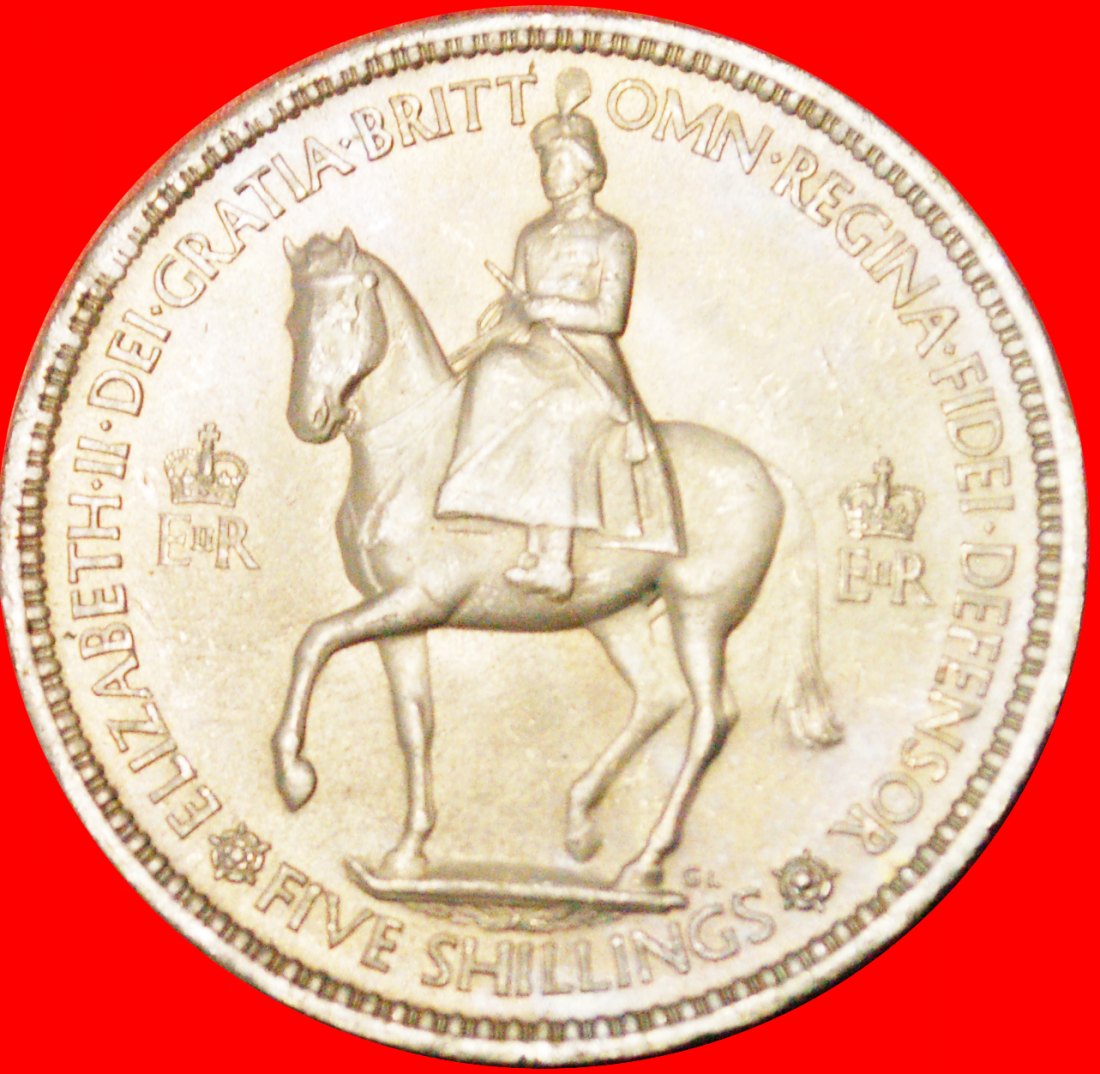 # CORONATION CROWN: GREAT BRITAIN ★ 5 SHILLINGS 1953 UNC MINT LUSTER! LOW START ★ NO RESERVE!
