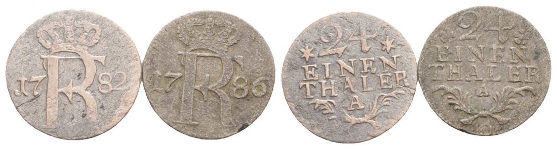  Altdeutschland, 2 Kleinmünzen (1782/1786)   