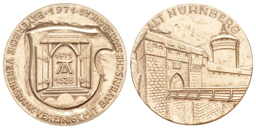  Bayern, Bronzemedaille, Vereinsbank/Staatsbank 1971; 14,54 g; Ø 33,99 mm   